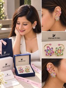 NEW 100% OG Swarovski Flower Crystal Earrings
