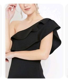 Black one Shoulder Mini Dress/Top