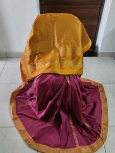 Elegant Maroon Saree with Gold Border