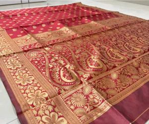 New Exquisite Red & Gold Silk Saree