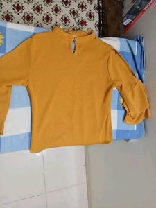 Mustard Flared Sleeve Top