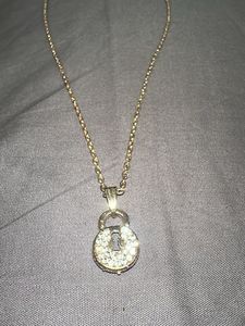 Sparkling Lock Pendant Necklace