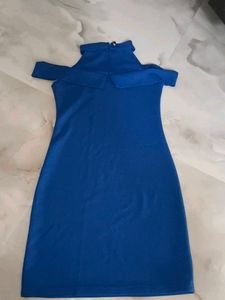 Royal Blue Cold Shoulder Mini Dress