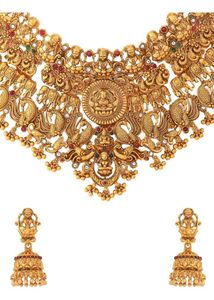 Antique Gold Necklace and Earrings Set
