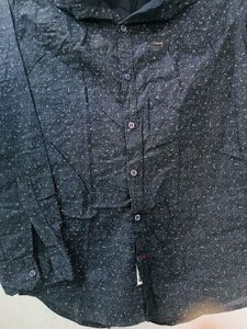 Men's Textured Dark Blue Shirt