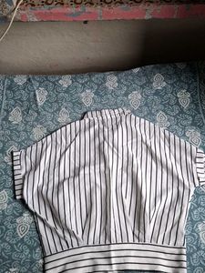 Combo Tops: Black strip shirt &amp; bow top