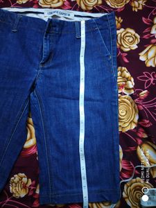 Denim Short Capri With Both Side Pockets