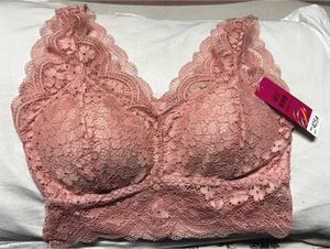 Pink Floral Lace Bralette Top