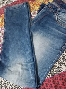 Distressed Blue Jeans