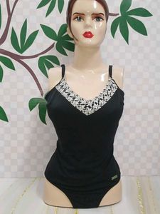 (1000)Elegant Black Swimsuit