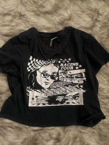Black "Racing Tour" Graphic Tee