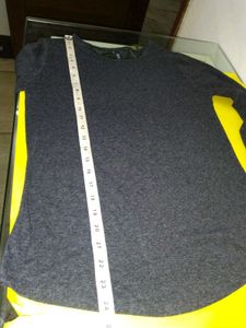 Grey Top with Mesh Detail - Size S