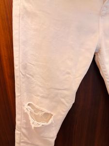 White Distressed Skinny Jeans