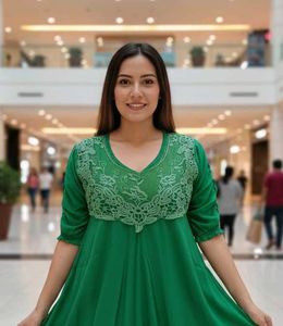 Green Embroidered Top
