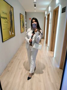 3 Pc Set Trouser Pant Boxy Shirt And Black Top