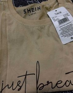 SHEIN "Just Breathe" Graphic T-Shirt
