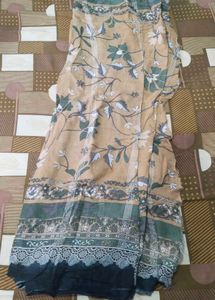 Elegant Printed Kurta with Lace Detail