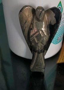 Pyrite Angel Figurine for Abundance and Luck