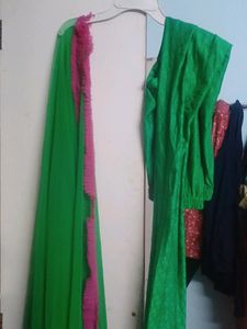 Designer Made Anarkali  Pure Georgt And Lucknowi