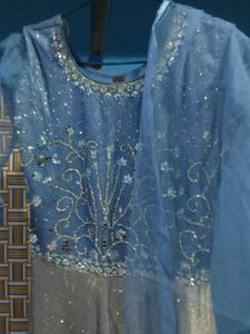Stunning Blue Embellished gown wedding