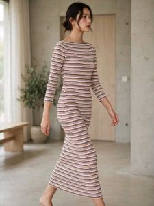 Striped Midi Bodycon Dress