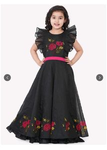 Girls' Black Floral Dress