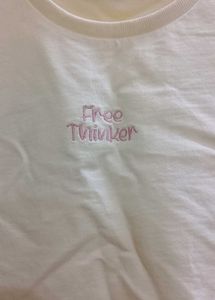Zudio light yellow "Free Thinker" T-Shirt