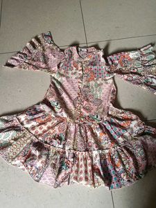 Boho Print Button-Down Kurta with belt