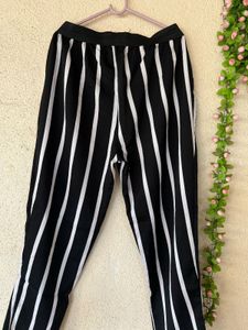 Striped Black &amp; White Pants