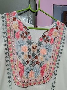 Embroidered White Kurta