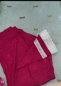Beautiful Magenta Floral Kurta Set
