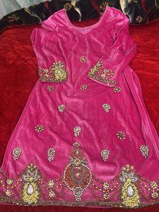 Pink Velvet Embellished suit