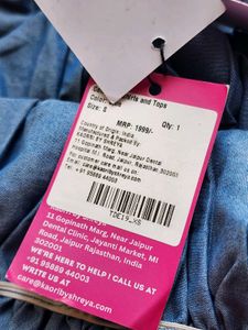 Smocked Off-Shoulder Denim Top