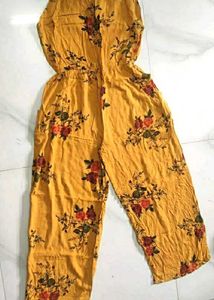 Women's Yellow Floral Jumpsuit