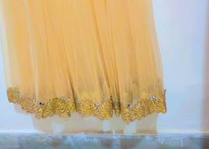 Golden Long Gown Dress For 32 Bust