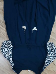 Navy Blue Embroidered Gown