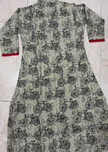 Unique Bicycle Print Kurta