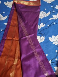 Elegant Purple & Orange Saree