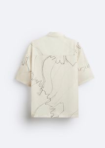 ZARA STREAK PRINT SHIRTS | OYSTER-WHITE