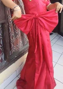 Stunning Red Gown with Large Bow