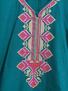 Elegant Teal Kurta with Gold Accents