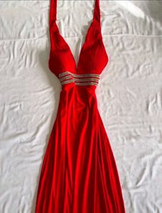 Stunning Red Halter Neck Evening Gown