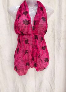 VN. Vibrant Pink Floral Halter Top