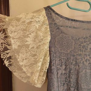 Y2K Cute sheer Vintage Lace Printed Top fairycore