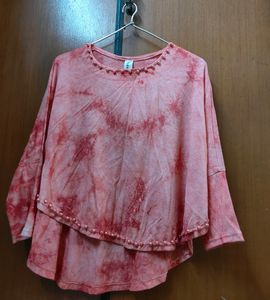 Boho tie-dye top with beaded details