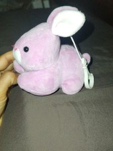 Cute Pink Bunny Plush Clip-On Toy