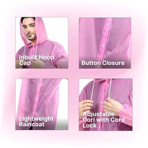 Pink Transparent Raincoat Rainwear