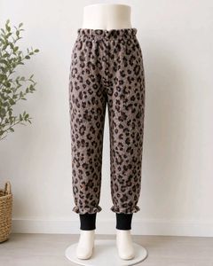 winter Leopard Print Fleece Pants.
