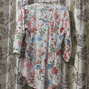Chic Floral Top with Back Tie