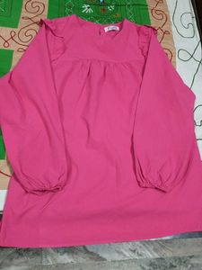 Vibrant Pink Ruffled Sleeve Top